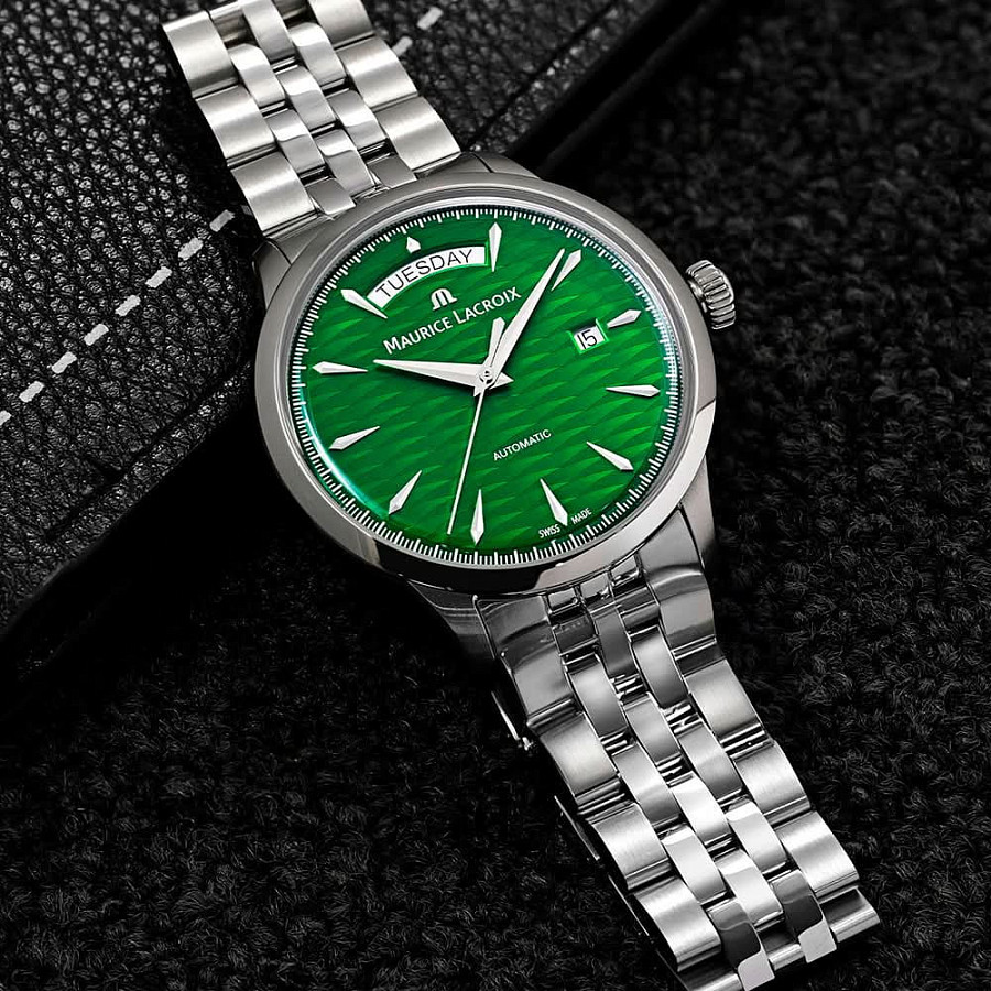 Часы Maurice Lacroix 1975 Automatic Vagues Du Jura Green 756058-SS002-630-1 — нержавеющая сталь, мужские