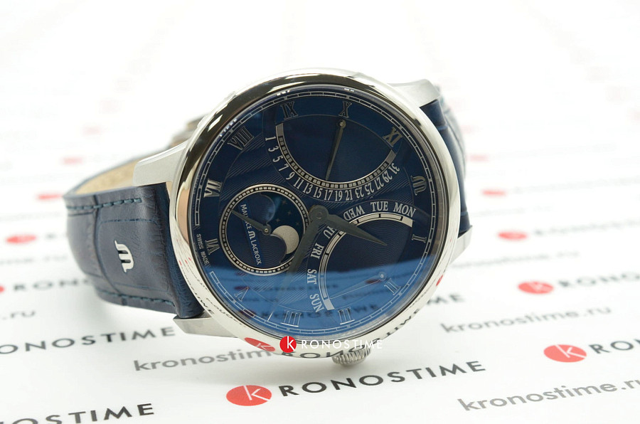 Часы Maurice Lacroix Masterpiece Moonphase Retrograde MP6608-SS001-410-1 — механические, сталь металл