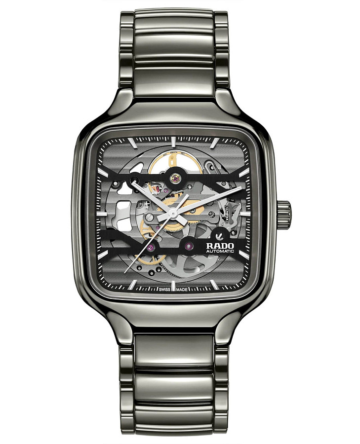 Часы Rado True Square Automatic Skeleton R27125152 — мужские, серый