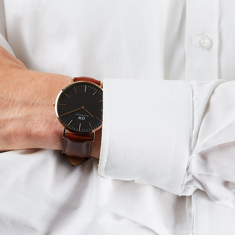 Часы Daniel Wellington Classic Black St Mawes DW00100124 — мужские, кожаный