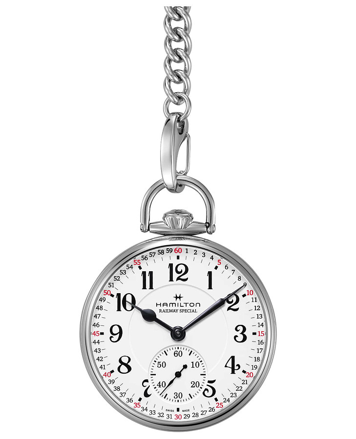 Часы Hamilton American Classic Railroad Pocket Watch Limited Edition H40819110 — мужские, белый