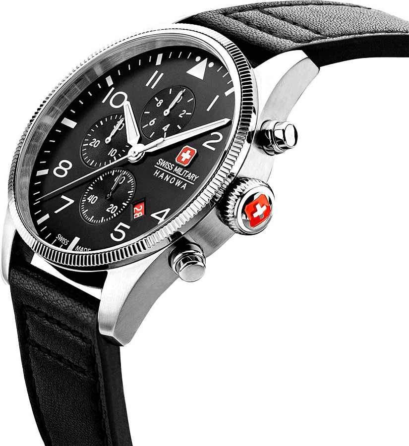 Часы Swiss Military Hanowa Thunderbolt Chrono SMWGC0000401 — кожаный, мужские