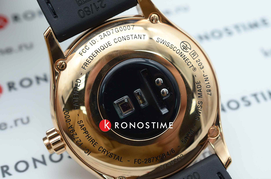 Часы Frederique Constant Smartwatch Gents Vitality FC-287BS5B4 — черный, сталь металл золото