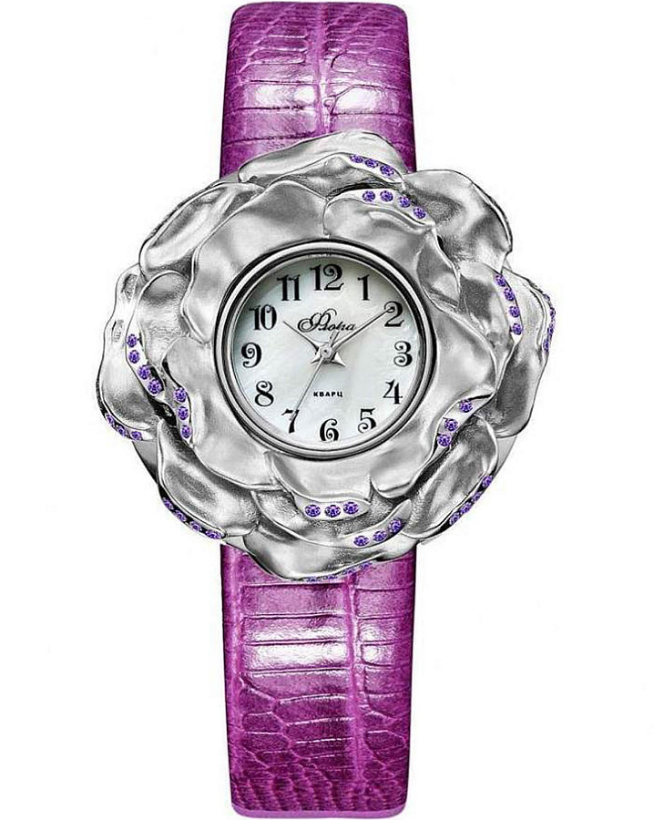 Часы УЧЗ Flora 1143S2-B6L2-12 Роза — женские, перламутровый
