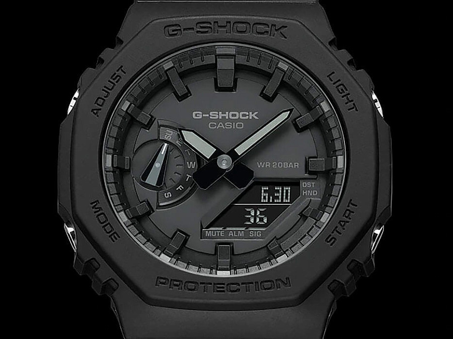 Часы Casio G-Shock GA-2100-1A1NDR (GA-2100-1A1) — черный, карбон пластик