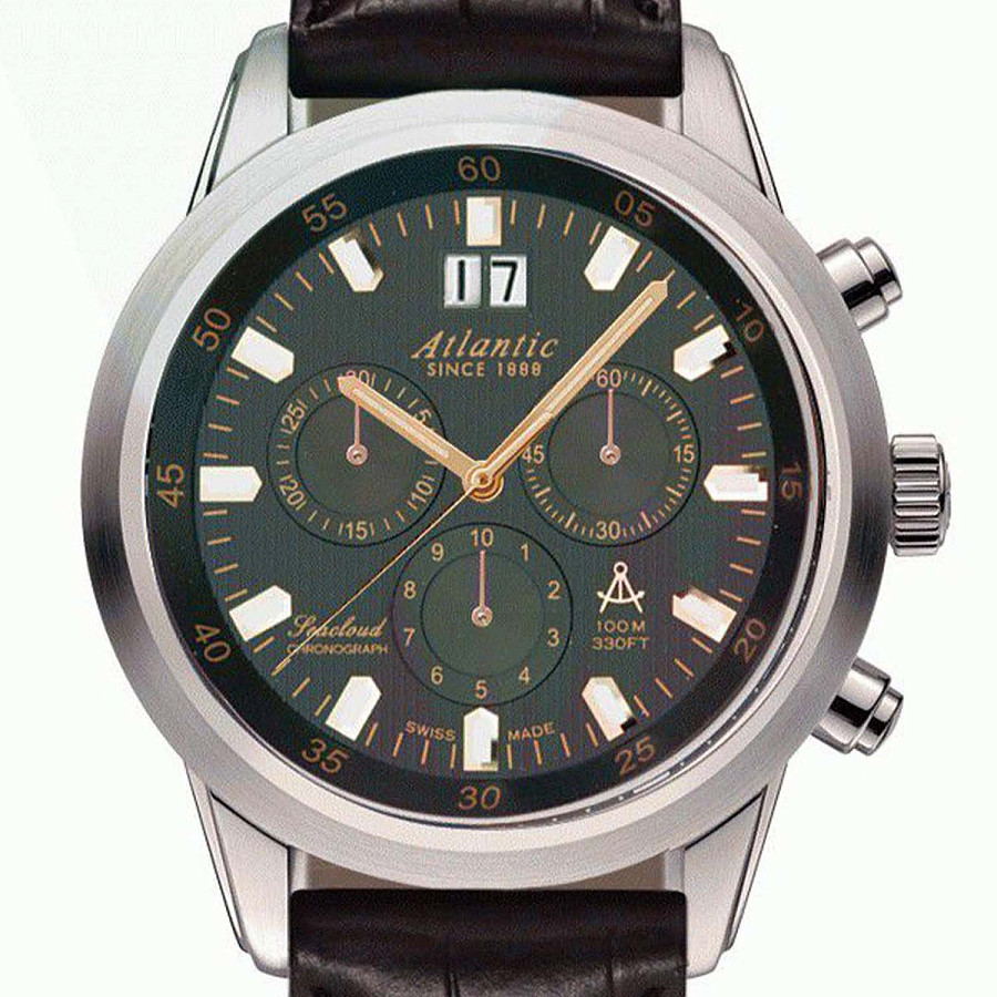 Часы Atlantic Seacloud 73460.41.61R — кварцевые, металл сталь