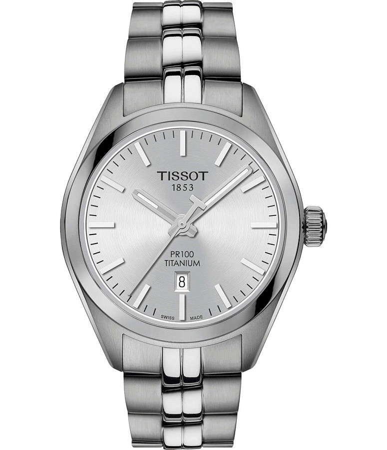 Часы Tissot PR 100 Titanium Quartz Lady T101.210.44.031.00 — женские, белый
