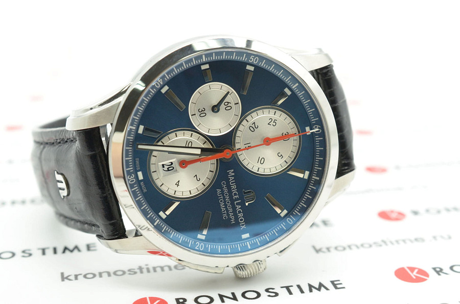 Часы Maurice Lacroix Pontos Chronograph PT6388-SS001-430-1 — механические, металл сталь
