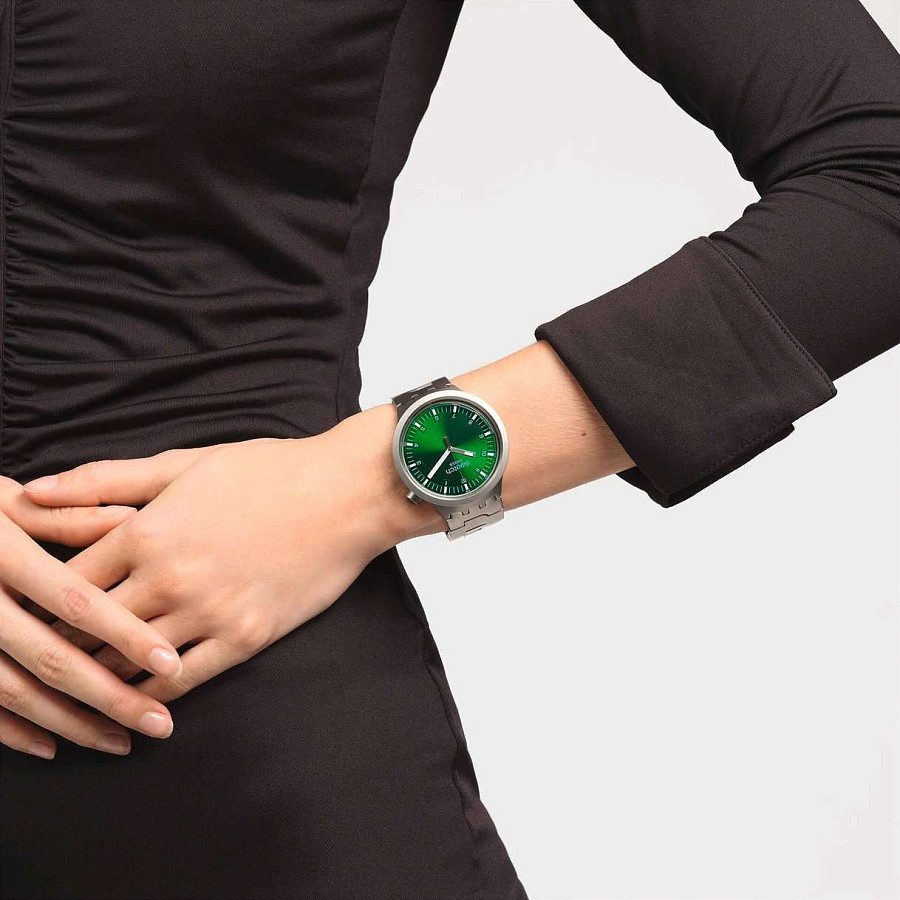 Часы Swatch Big Bold Irony Standard SB07S101G — зеленый, сталь металл
