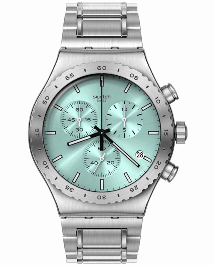 Часы Swatch I New Chrono YVS498G — мужские, бирюзовый