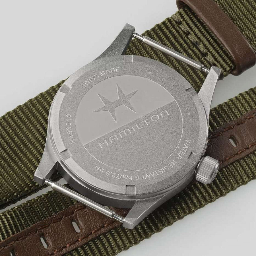 Часы Hamilton Khaki Field Quartz 33mm H69301930 — мужские, тканевый