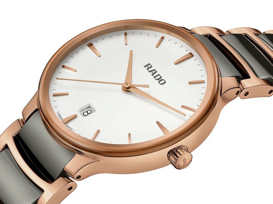 Часы Rado Centrix R30023012 — высокотехнологичная керамика + нержавеющая сталь с pvd покрытием, мужские