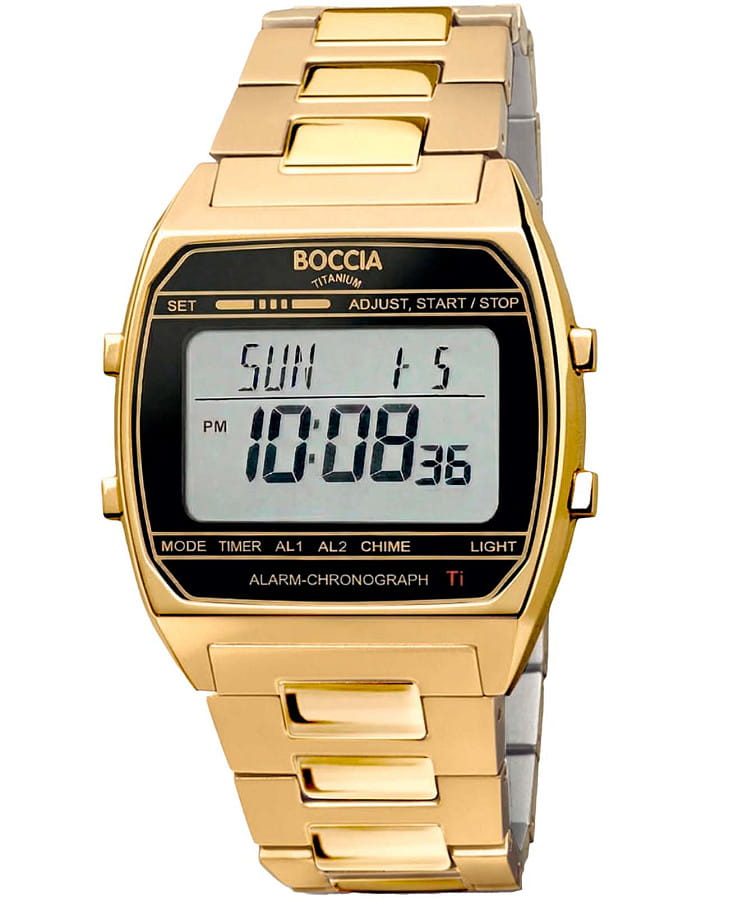 Часы Boccia Digital 3738-10 — мужские, черный