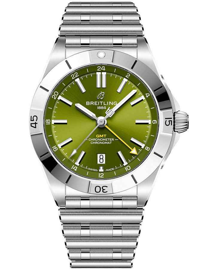 Часы Breitling Chronomat Automatic GMT 40 A32398A11L1A1 — мужские, зеленый