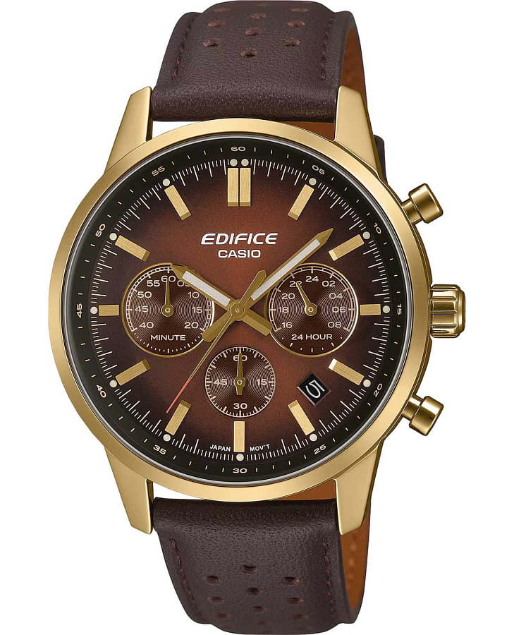 Часы Casio Edifice EFR-575CL-5A — мужские, коричневый