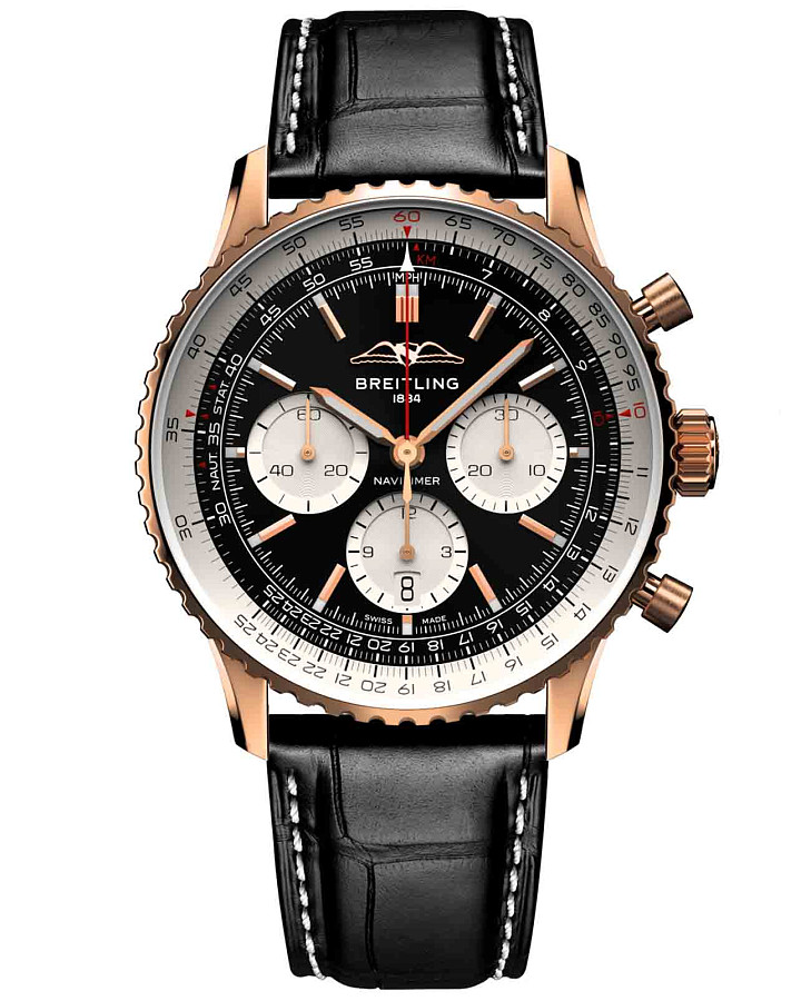 Часы Breitling Navitimer B01 Chronograph 43 RB0138211B1P1 — мужские, черный