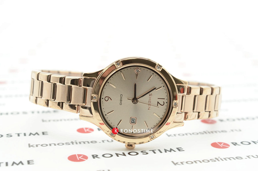 Часы Casio Sheen SHE-4533PG-4AUER — бежевый, металл сталь