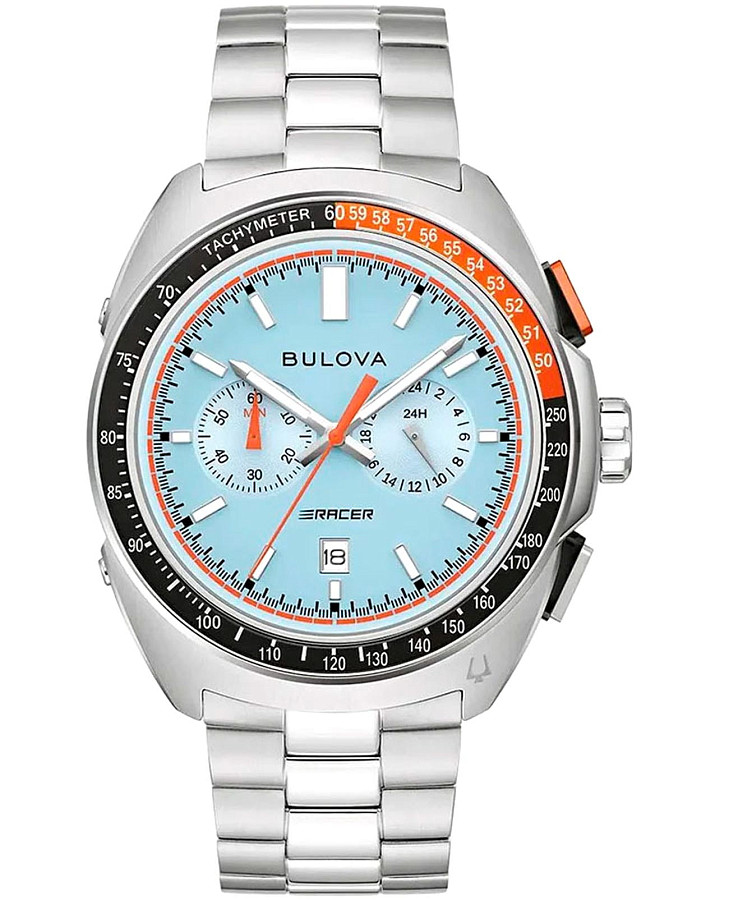 Часы Bulova Racer Chronograph 98B432 — мужские, голубой