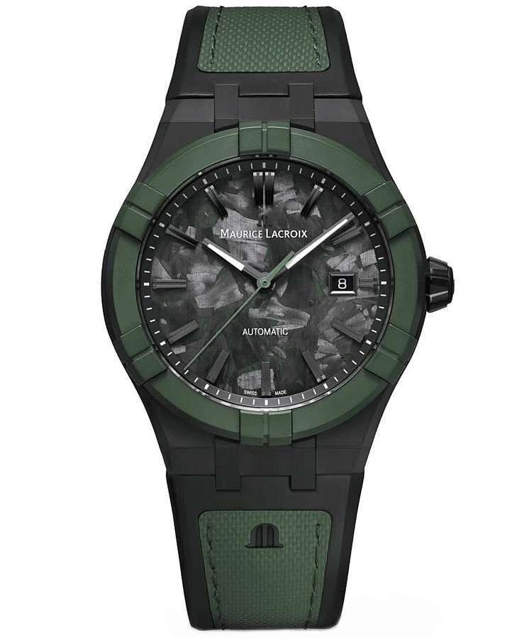 Часы Maurice Lacroix Aikon-Ic Frozen Carbon AC6008-TTL50-630-2 — мужские, зеленый