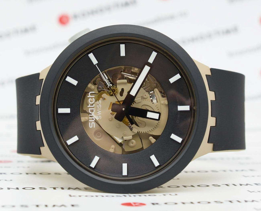Часы Swatch Big Bold Bioceramic Lacquered SB03C100 — кварцевые, биокерамика