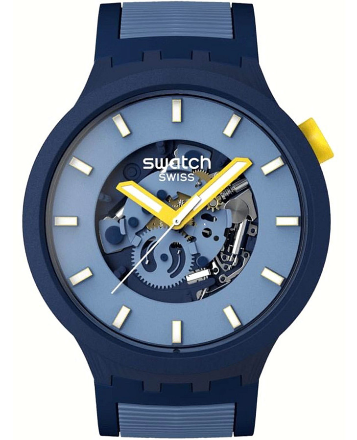 Часы Swatch Big Bold Biosourced Lacquered SB05N117 — мужские, голубой