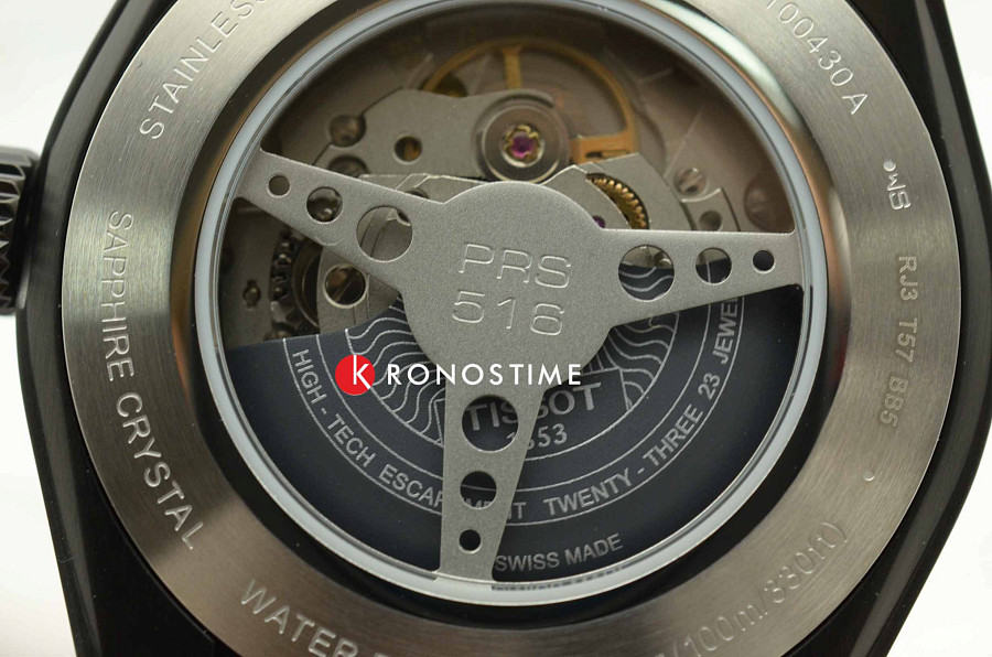 Часы Tissot PRS 516 Powermatic 80 T100.430.36.051.02 — мужские, кожаный