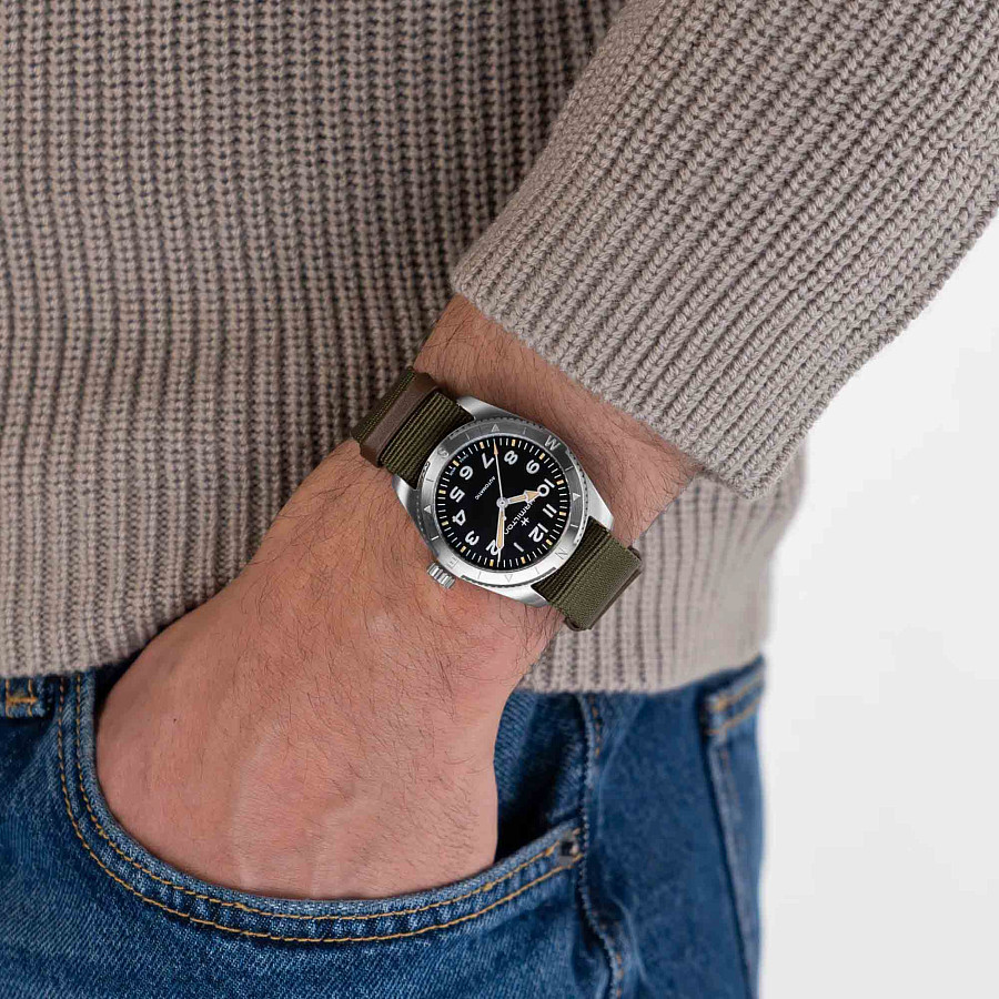 Часы Hamilton Khaki Field Expedition Auto H70315931 — мужские, тканевый
