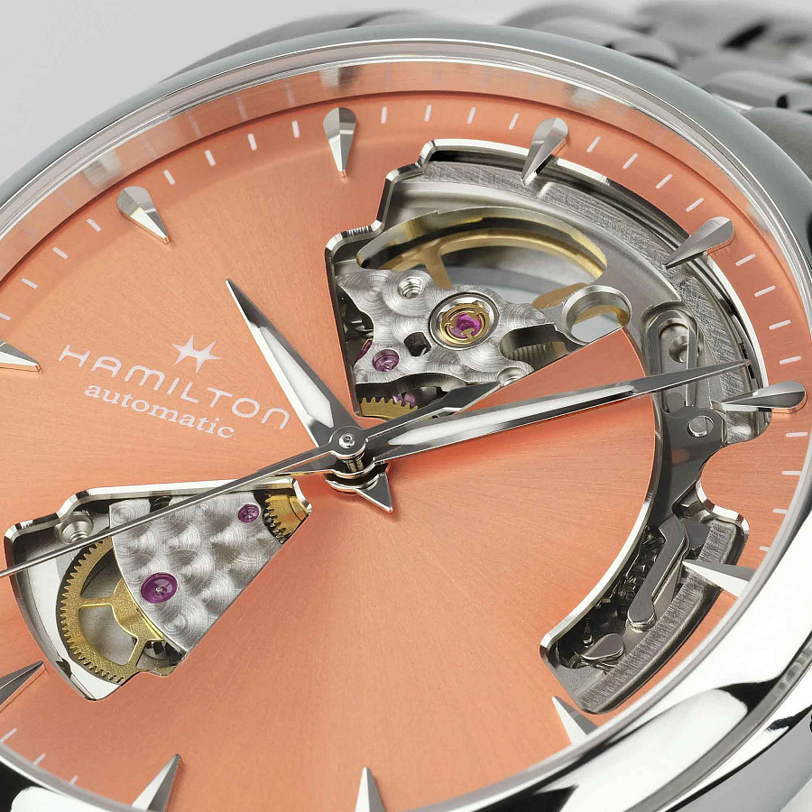 Часы Hamilton Jazzmaster Open Heart Lady Auto H32215100 — женские, серебристый
