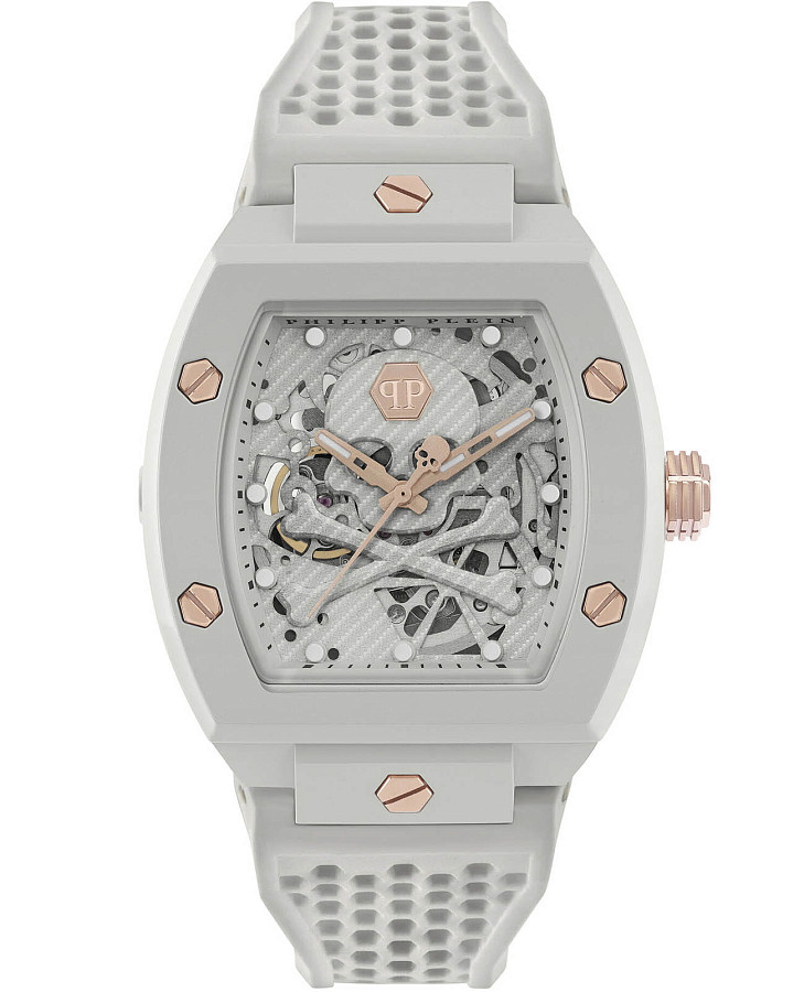 Часы Philipp Plein The Skeleton Ecoceramic PWVBA0123 — мужские, белый
