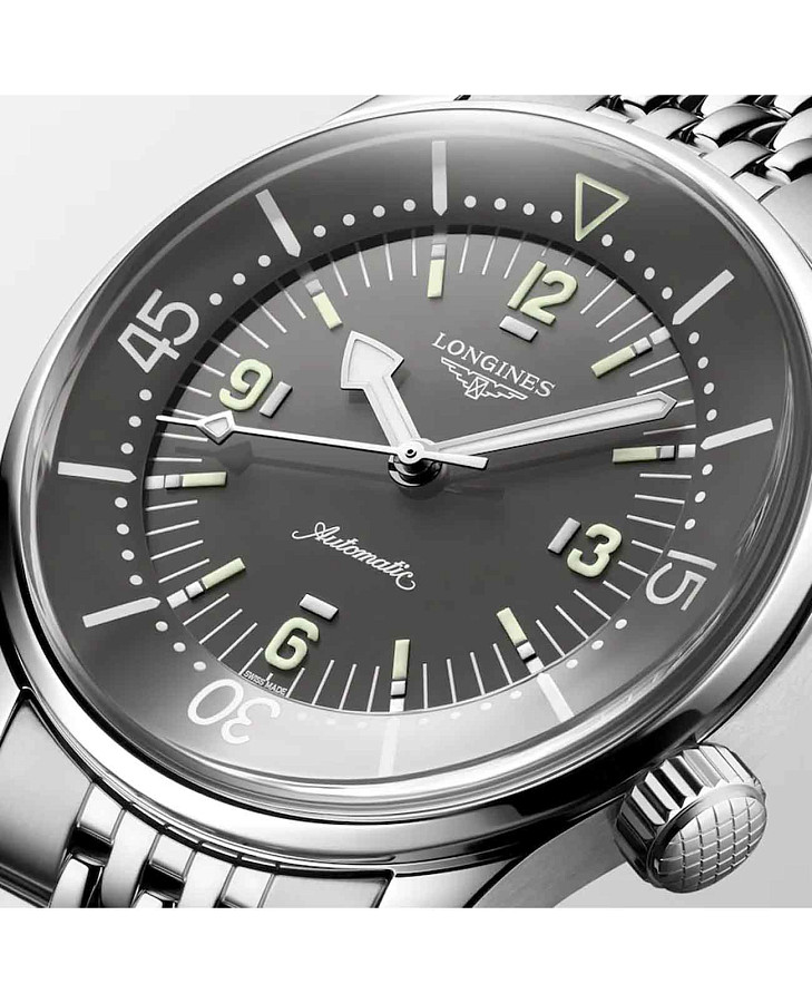 Часы Longines Legend Diver L3.764.4.99.6 — механические, металл сталь