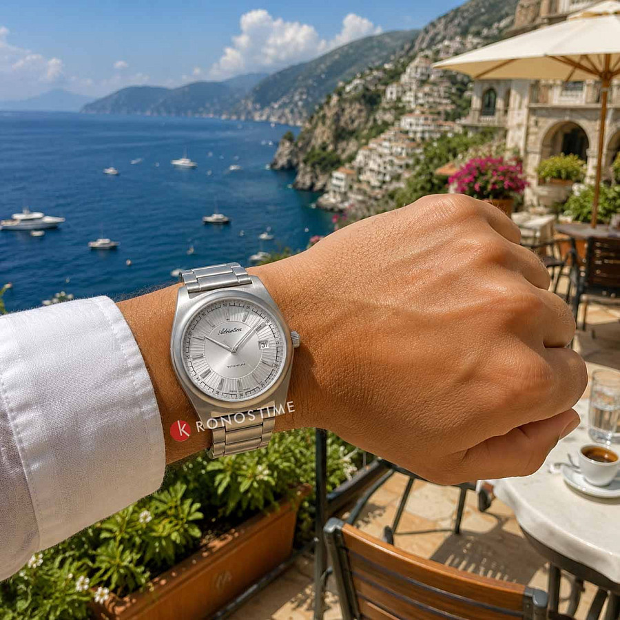 Часы Adriatica Sapphire Titanium A8319.4117Q — механические, титан