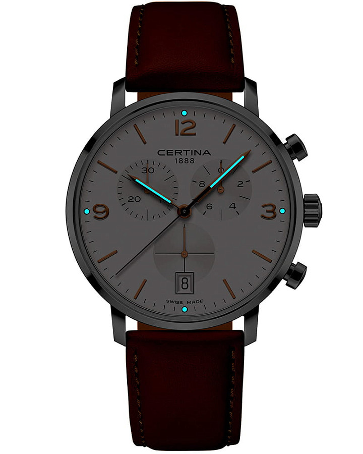 Часы Certina DS Caimano Chronograph C035.417.16.037.01 — кварцевые, металл сталь