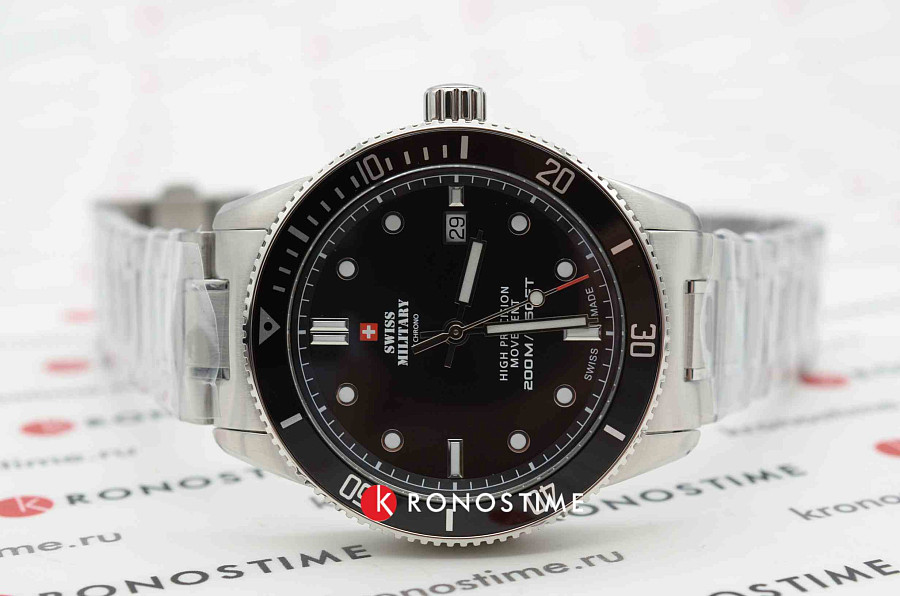 Часы Swiss Military by Chrono Сверхточные SM34088.01 — кварцевые, металл сталь