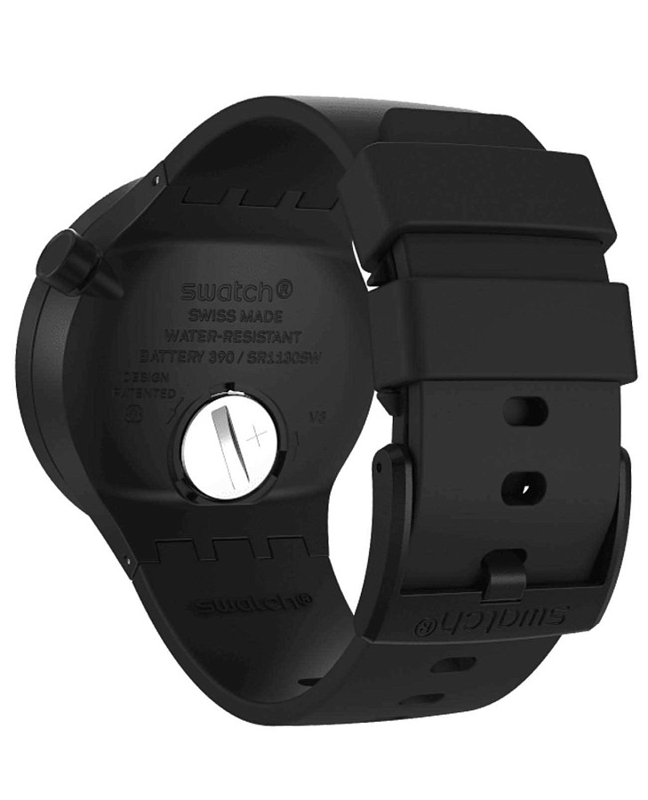 Часы Swatch Big Bold Bioceramic Lacquered SB03B100 — мужские, черный