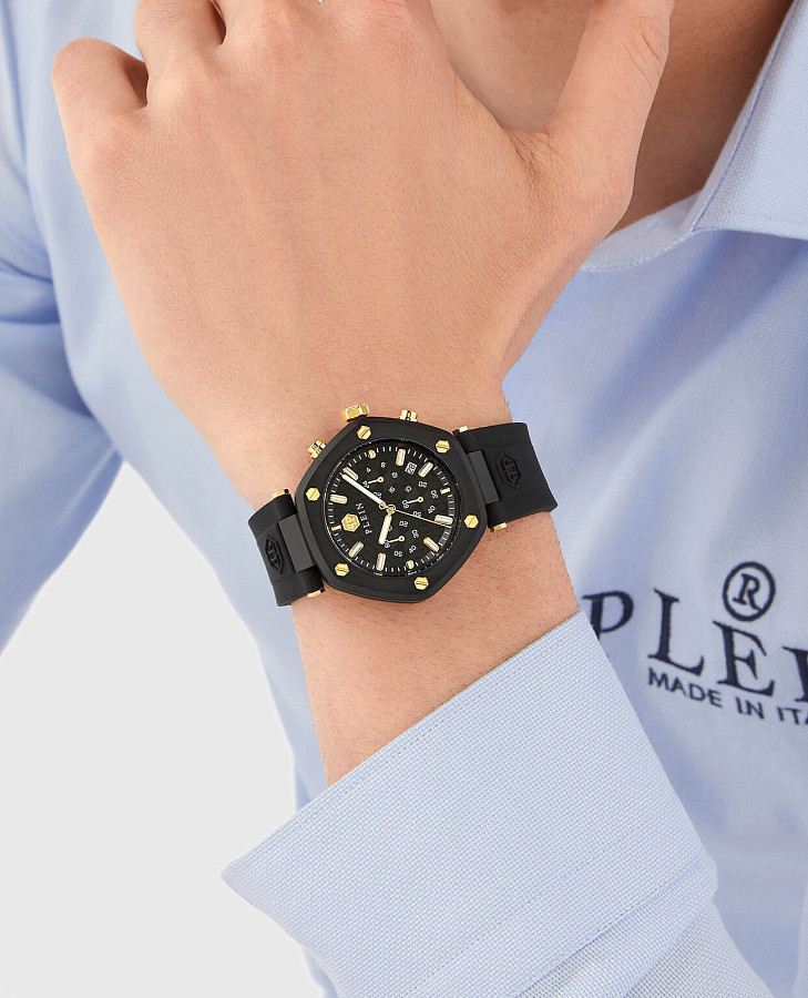 Часы Philipp Plein The Hexagon Chrono PWZBA0223 — кварцевые, сталь металл