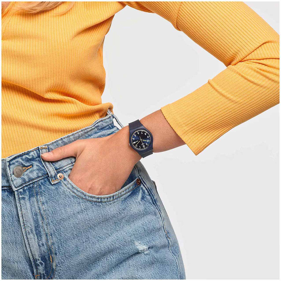 Часы Swatch Gent Biosourced Standard SO28N702 — синий, пластик