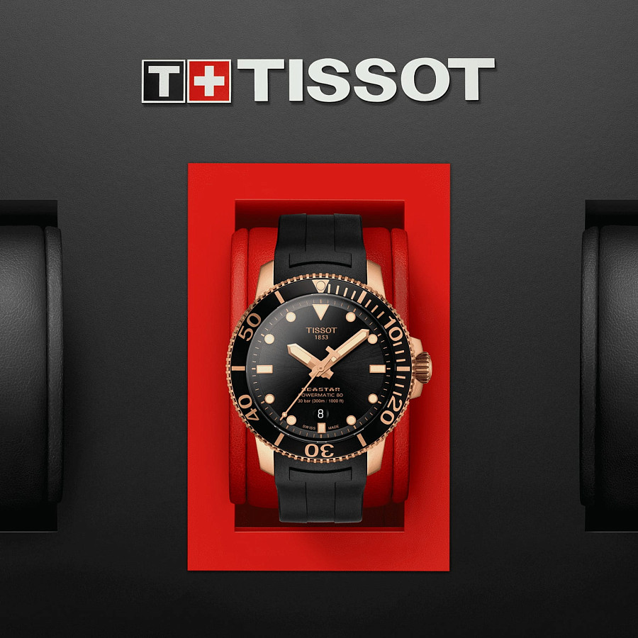 Часы Tissot Seastar 1000 Powermatic 80 T120.407.37.051.01 — черный, сталь металл