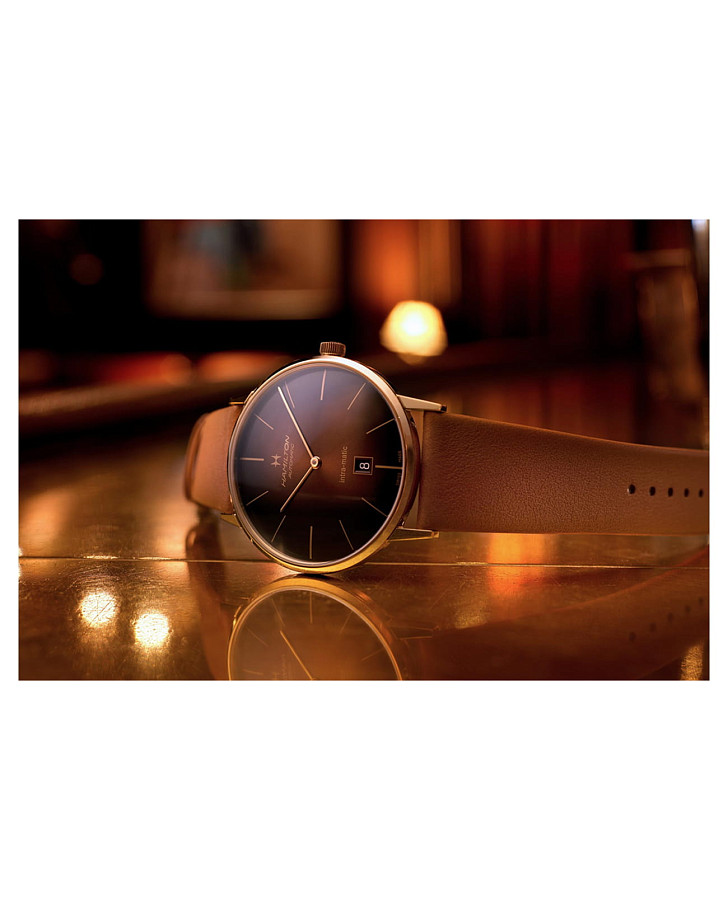 Часы Hamilton American Classic Intra-Matic Auto H38735501 — кожаный, мужские