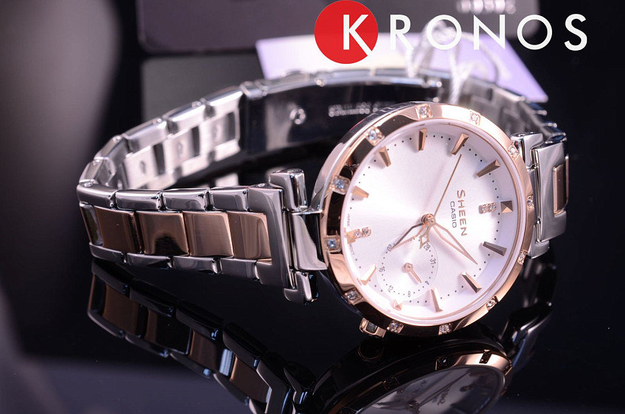 Часы Casio Sheen SHE-4051SPG-7A — металл сталь, Япония