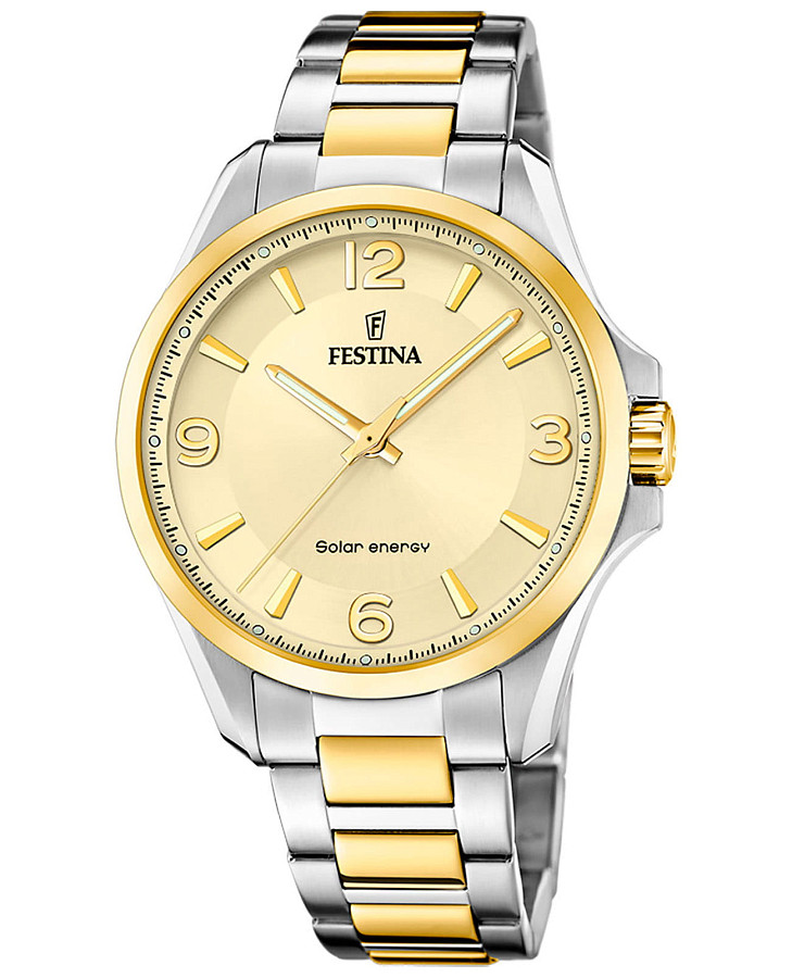 Часы Festina Solar F20657/2 — мужские, золотой