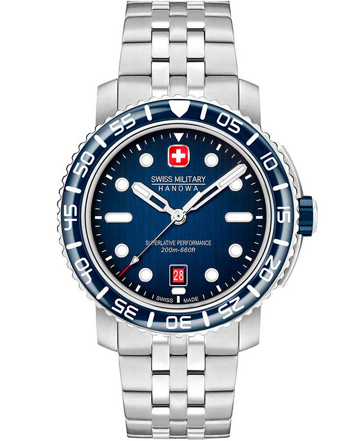 Часы Swiss Military Hanowa Black Marlin SMWGH0001703 — мужские, синий