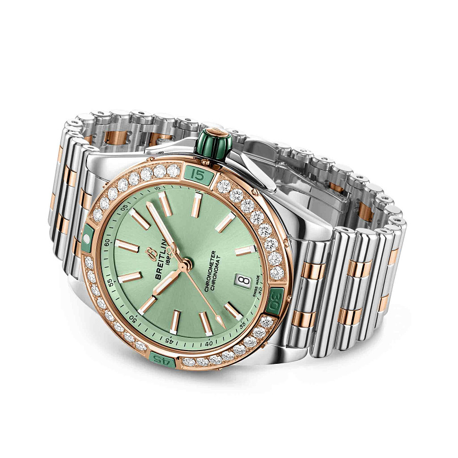 Часы Breitling Super Chronomat Automatic 38 U17356531L1U1 — сталь + золото, женские