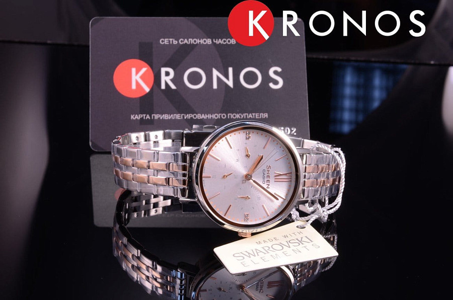 Часы Casio Sheen SHE-3064SPG-7AUER — металл сталь, Япония