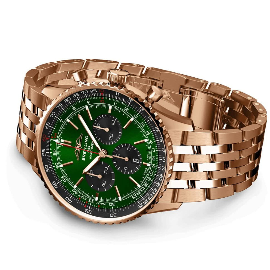 Часы Breitling Navitimer B01 Chronograph 46 RB0137241L1R1 — механические, золото