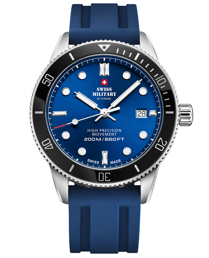 Часы Swiss Military by Chrono Сверхточные SM34088.08 — мужские, синий