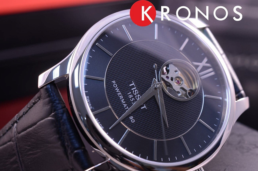 Часы Tissot Tradition Powermatic 80 Open Heart T063.907.16.058.00 — Швейцария, механические