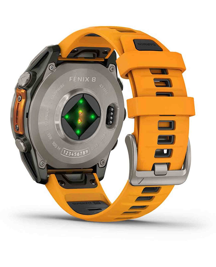 Часы Garmin Fenix 8 47mm Amoled Sapphire Titanium Orange 010-02904-11 — артикул 010-02904-11, мужские