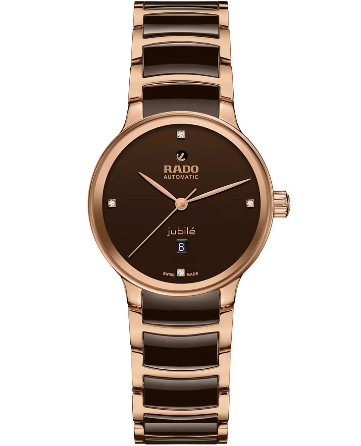 Часы Rado Centrix Automatic Diamonds R30019712 — женские, коричневый