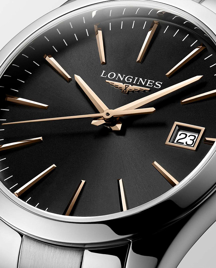 Часы Longines Conquest Classic L2.386.4.52.6 — черный, металл сталь