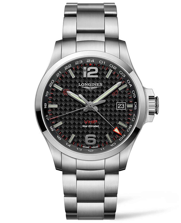 Часы Longines Conquest V.H.P. L3.728.4.66.6 — мужские, черный